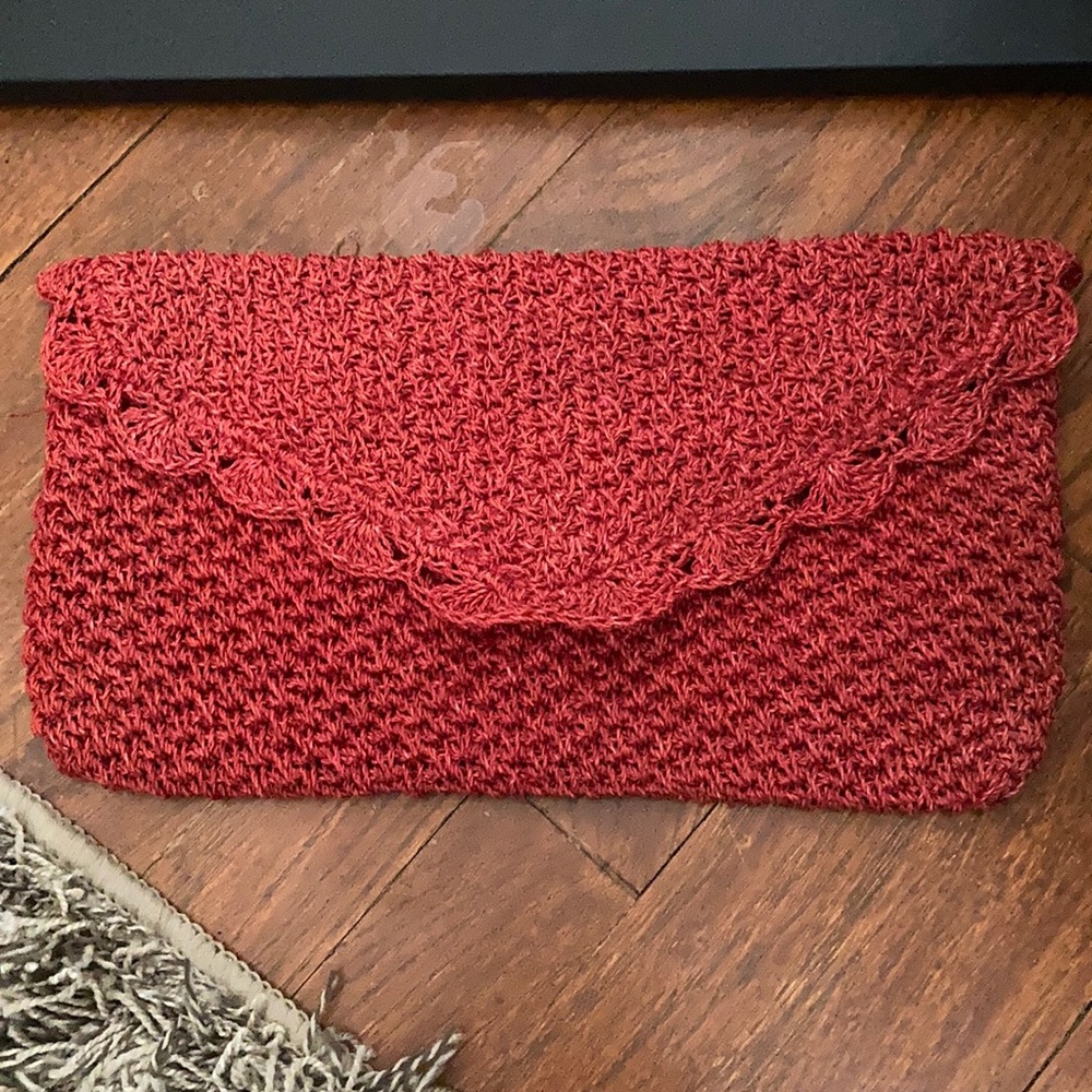 Beautifully crocheted big clutch